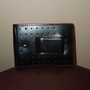 J. Fold Thin Black Leather Clip Wallet